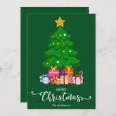 Vrolijke Kerstboom en Cadeaus Kerstmis Kaart (Voorkant / Achterkant)