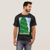 Vrolijke kerstboom en hulst met bessen en zon t-shirt (Voorkant volledig)