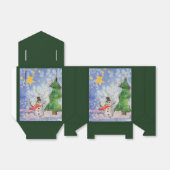 Vrolijke kerstboom en ijzige sneeuwman Waterverf Bedankdoosjes (Uitgevouwen)