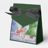 Vrolijke kerstboom en ijzige sneeuwman Waterverf Bedankdoosjes (Voorkant Zijde)