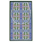 Vrolijke kerstboom en ijzige sneeuwman Waterverf Klein Cadeauzakje (Achterkant)