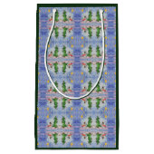 Vrolijke kerstboom en ijzige sneeuwman Waterverf Klein Cadeauzakje (Voorkant)