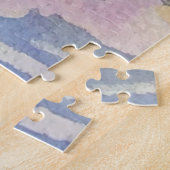 Vrolijke kerstboom en ijzige sneeuwman Waterverf Legpuzzel (Zijkant)