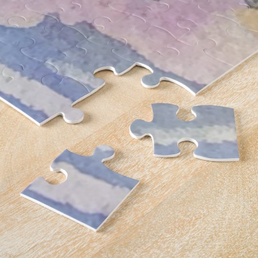 Vrolijke kerstboom en ijzige sneeuwman Waterverf Legpuzzel (Zijkant)