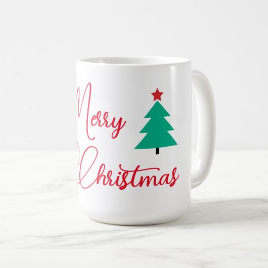 Vrolijke kerstboom en kalligrafie koffiemok (Voorkant rechts)