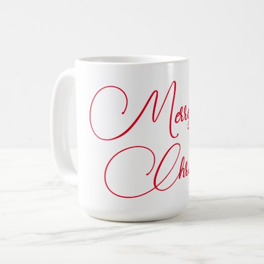 Vrolijke kerstboom en kalligrafie koffiemok (Voorkant links)