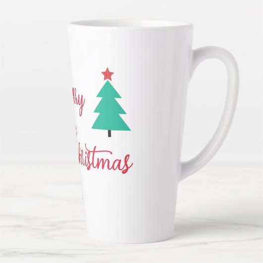 Vrolijke kerstboom en kalligrafie latte mok (Rechts)
