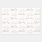 Vrolijke kerstboom Falala bruin en gouden vakantie Inpakpapier Vel (Voorkant 2)