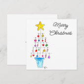 Vrolijke Kerstboom Feestdagenkaart (Voorkant / Achterkant)