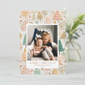 Vrolijke kerstboom foto Platte vakantie Kaart (Staand voorkant)