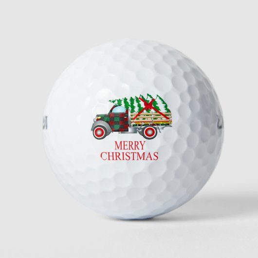 Vrolijke kerstboom geschenken decoratie golfballen (Voorkant)