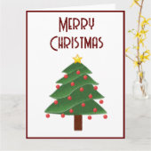 Vrolijke kerstboom gevouwen Wenskaart Kaart (Gele Bloem)