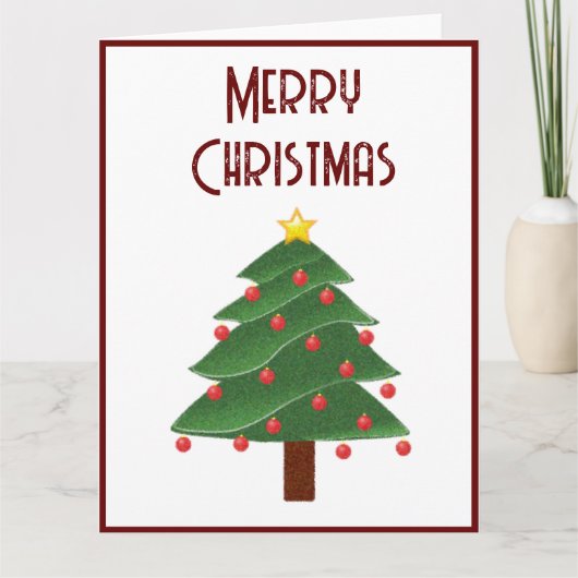 Vrolijke kerstboom gevouwen Wenskaart Kaart (Voorkant)
