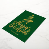 Vrolijke Kerstboom Gouden Folie Kerstmis Kaart (Gedraaid)