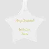 Vrolijke Kerstboom Gouden look Elegant Feestelijk Ornament (achterkant)