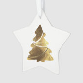 Vrolijke Kerstboom Gouden look Elegant Feestelijk Ornament (voorkant)