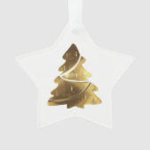 Vrolijke Kerstboom Gouden look Elegant Feestelijk Ornament (voorkant)