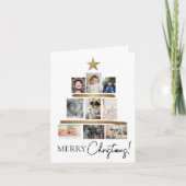 Vrolijke Kerstboom Gouden ster Fotocollage Feestdagen Kaart (Voorkant)
