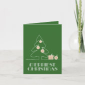 Vrolijke Kerstboom Groen Gevouwen Foto Vakantie Kaart (Voorkant)