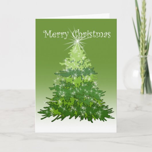 Vrolijke kerstboom Groene Kaart (Voorkant)