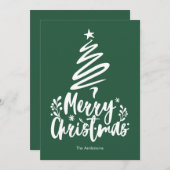 Vrolijke Kerstboom Groene Kerstmis Kaart (Voorkant / Achterkant)
