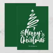 Vrolijke Kerstboom Groene Kerstmis Kaart (Voorkant / Achterkant)