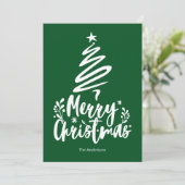 Vrolijke Kerstboom Groene Kerstmis Kaart (Staand voorkant)