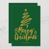 Vrolijke Kerstboom Groene Kerstmis Kaart (Voorkant / Achterkant)