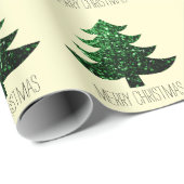 Vrolijke Kerstboom groene patroon aangepaste tekst Cadeaupapier (Rol Hoek)