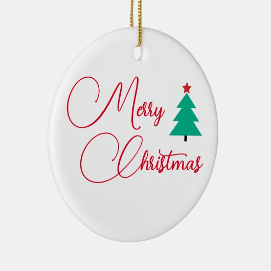 Vrolijke kerstboom kalligrafie keramisch ornament (Rechts)