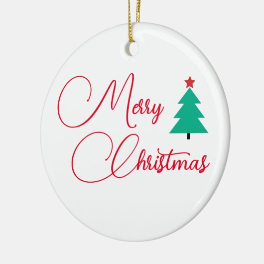 Vrolijke kerstboom kalligrafie keramisch ornament (Links)