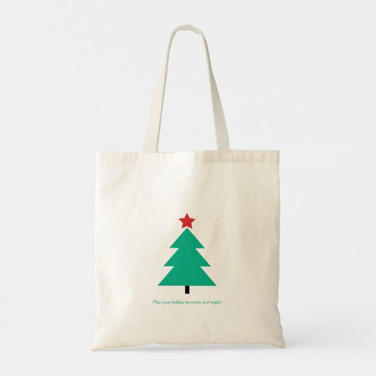 Vrolijke kerstboom kalligrafie tote bag (Achterkant)