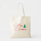 Vrolijke kerstboom kalligrafie tote bag (Voorkant)