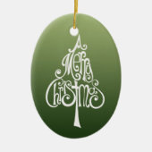 Vrolijke Kerstboom Keramisch Ornament (Voorkant)