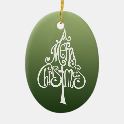 Vrolijke Kerstboom Keramisch Ornament (Voorkant)