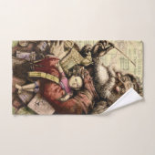 Vrolijke kerstboom klassieke illustratie bad handdoek (Handdoek)