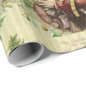 Vrolijke kerstboom klassieke illustratie cadeaupapier (Rol Hoek)