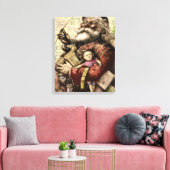 Vrolijke kerstboom klassieke illustratie canvas afdruk (Insitu (Woonkamer))