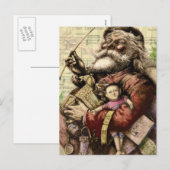 Vrolijke kerstboom klassieke illustratie feestdagenkaart (Voorkant / Achterkant)