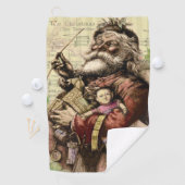 Vrolijke kerstboom klassieke illustratie golfhanddoek (Insitu)