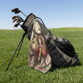 Vrolijke kerstboom klassieke illustratie golfhanddoek (Groen)