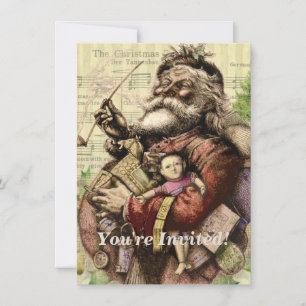 Vrolijke kerstboom klassieke illustratie kaart