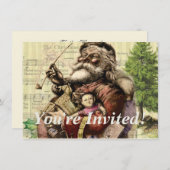 Vrolijke kerstboom klassieke illustratie kaart (Voorkant / Achterkant)