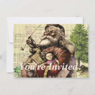 Vrolijke kerstboom klassieke illustratie kaart