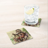 Vrolijke kerstboom klassieke illustratie kartonnen onderzetters (Insitu)