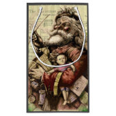 Vrolijke kerstboom klassieke illustratie klein cadeauzakje (Achterkant)