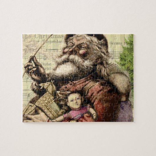 Vrolijke kerstboom klassieke illustratie legpuzzel (Horizontaal)