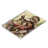 Vrolijke kerstboom klassieke illustratie notitieboek (Linkerzijde)