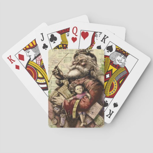 Vrolijke kerstboom klassieke illustratie pokerkaarten (Achterkant)