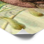 Vrolijke kerstboom klassieke illustratie poster (Hoek)